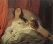 Friedrich von Amerling the drowsy one France oil painting artist